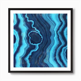 Blue Agate Texture 03 Art Print