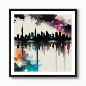 City Skyline Canvas Print Art Print