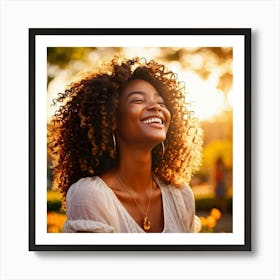 Smiling African American Woman 2 Art Print