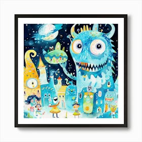 Monsters In The City Art Print