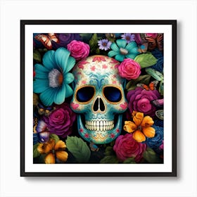 Day Of The Dead Skull 4 Art Print