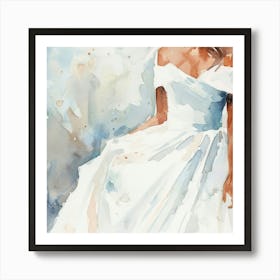 Watercolor Bridal Dress Close Up 17 Art Print