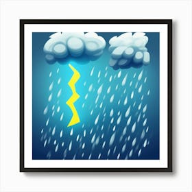 Lightning And Rain Art Print