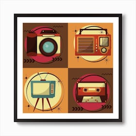 Retro Icons Art Print