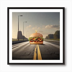 Burger On The Road Art Print