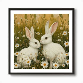 White Rabbits Fairycore Painting 2 Art Print