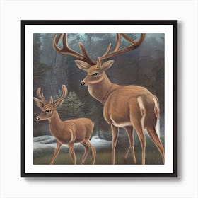 Beautiful Deer Painting Art Print