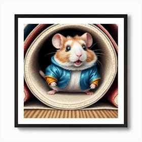 Hamster In A Tunnel 3 Art Print