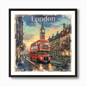 London PostCard Artwork Art Print