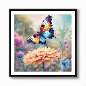 Butterfly In The Garden Art Print