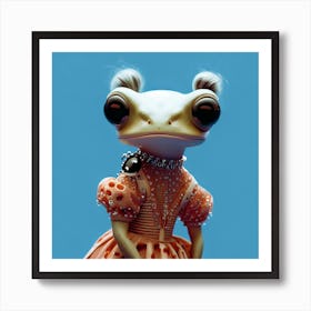 Frog with Space Buns Portrait Art Print