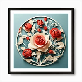 Minimalist, Flower of Roses Art Print