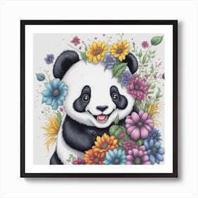 Cute Panda luck Art Print