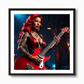 Red Haired Rocker 1 Art Print