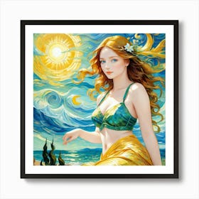 Mermaid Paintinggggh Art Print