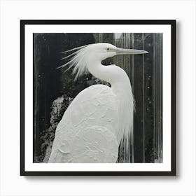 White Egret Art Print