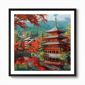 Autumn Pagoda Art Print