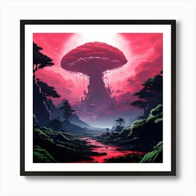 Mushroom In The Sky Art Print