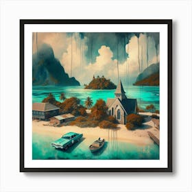 'The Church On The Beach' Art Print