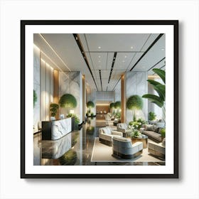 Lobby Of A Modern Hotel Art Print