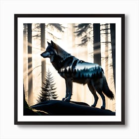 Wolf In The Woods Art Print