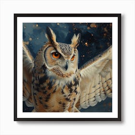 Owl In Flight Art Print