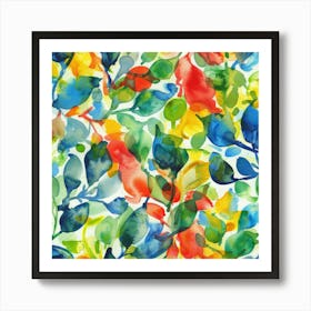 Watercolor Leaves 4 Art Print