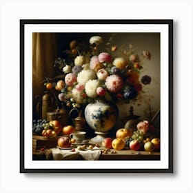 Still Life With Flowers Art Print