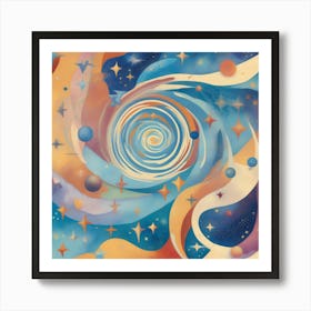 Celestial Constellations Abstract Pieces Depicting Constellations And Galaxies In Swirling Colors A 916137769 Art Print