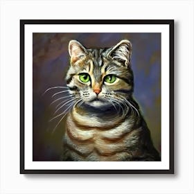 Portrait Of A Tabby Cat Art Print