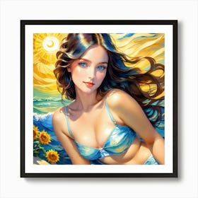 Girl In Bikini guj Art Print