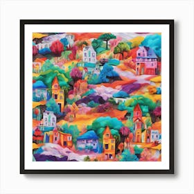 Colorful Houses Art Print