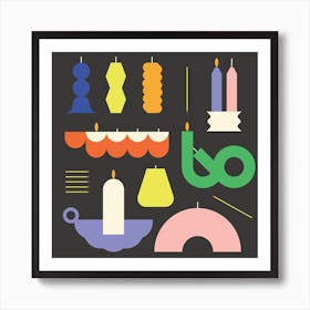Candle Collection Square Art Print