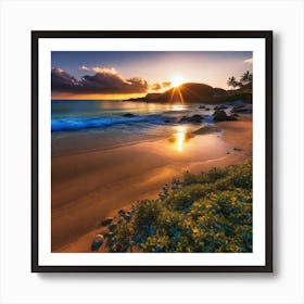 Sunset On The Beach 818 Art Print