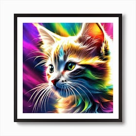 Colorful Cat 2 Art Print