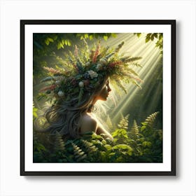 Woman In The Forest 1 Art Print
