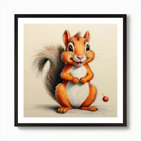 Cute Squirrel Art Print