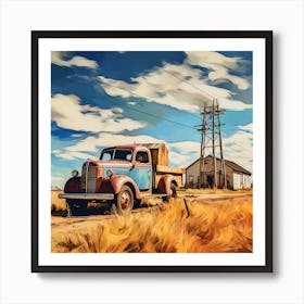 Old Truck In The Field Art Print