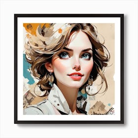 Abstract Portrait Of A Woman Art Print