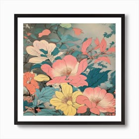 Beautiful Pastel Abstract Flowers Art Print