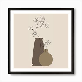 Vases With Flowers.Wall prints Art Print