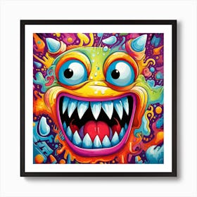 Monster Face Graffiti Art for wall decor Art Print