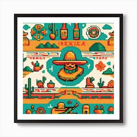 Mexican Pixel Art 2 Art Print