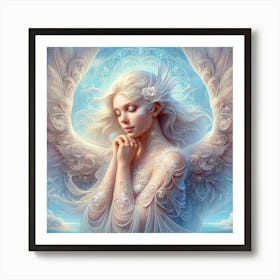 Angel Beauty Pray Creative Color Illustration 1 Art Print