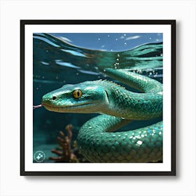 Green Sea Snake 1 Art Print