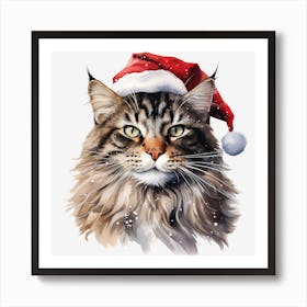 Santa Claus Cat 20 Art Print