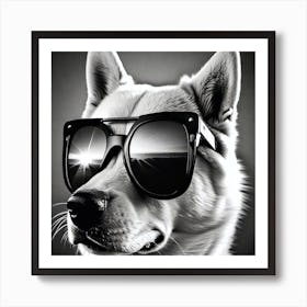 Husky Dog In Sunglasses 1 Art Print