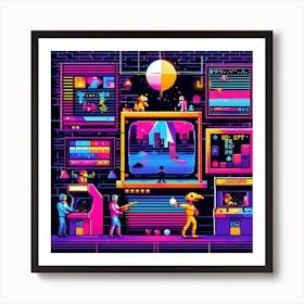 Pixel Art Art Print