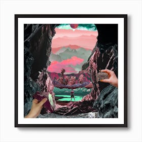 Pink & Green Art Print