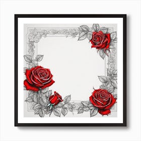 Frame With Roses 30 Art Print